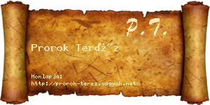 Prorok Teréz névjegykártya